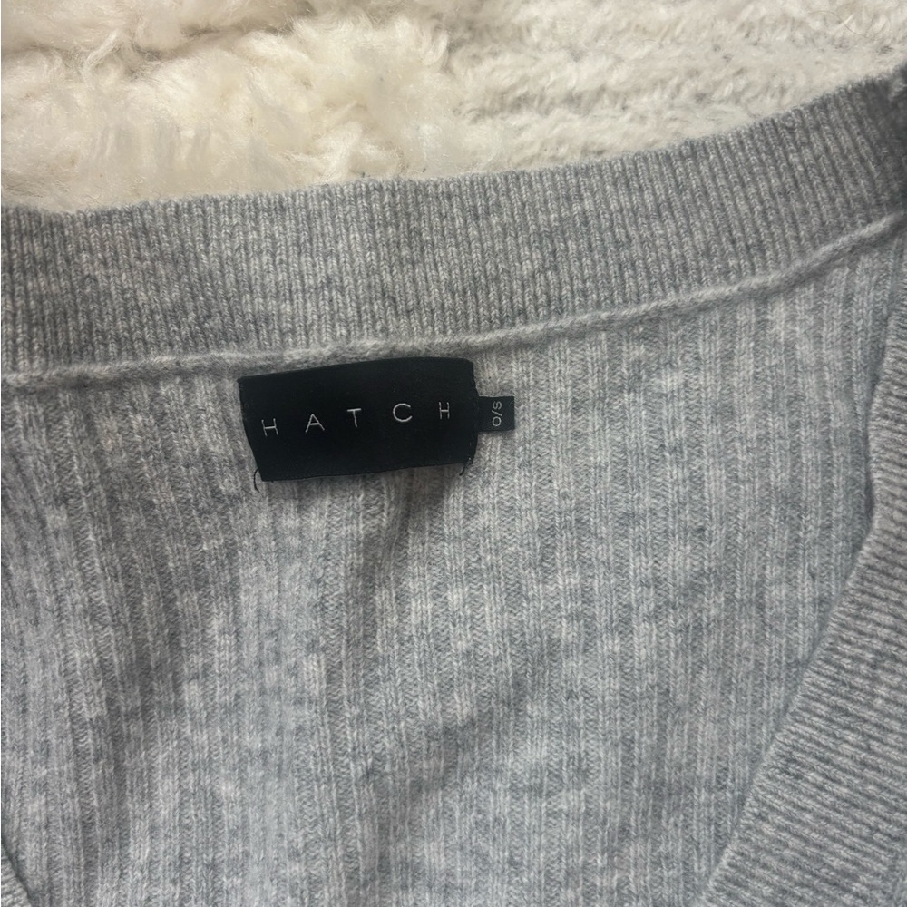 Hatch Cashmere Blend Gray Knit Top